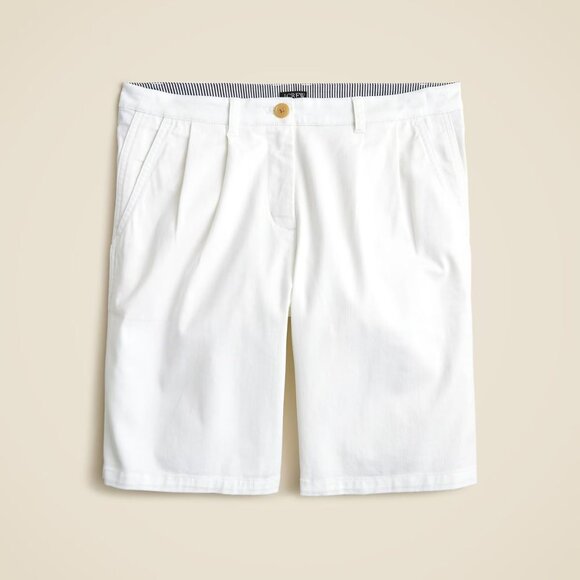 J. Crew 9" Pleated Heritage Chino Short in White Size 4 - Picture 2 of 15